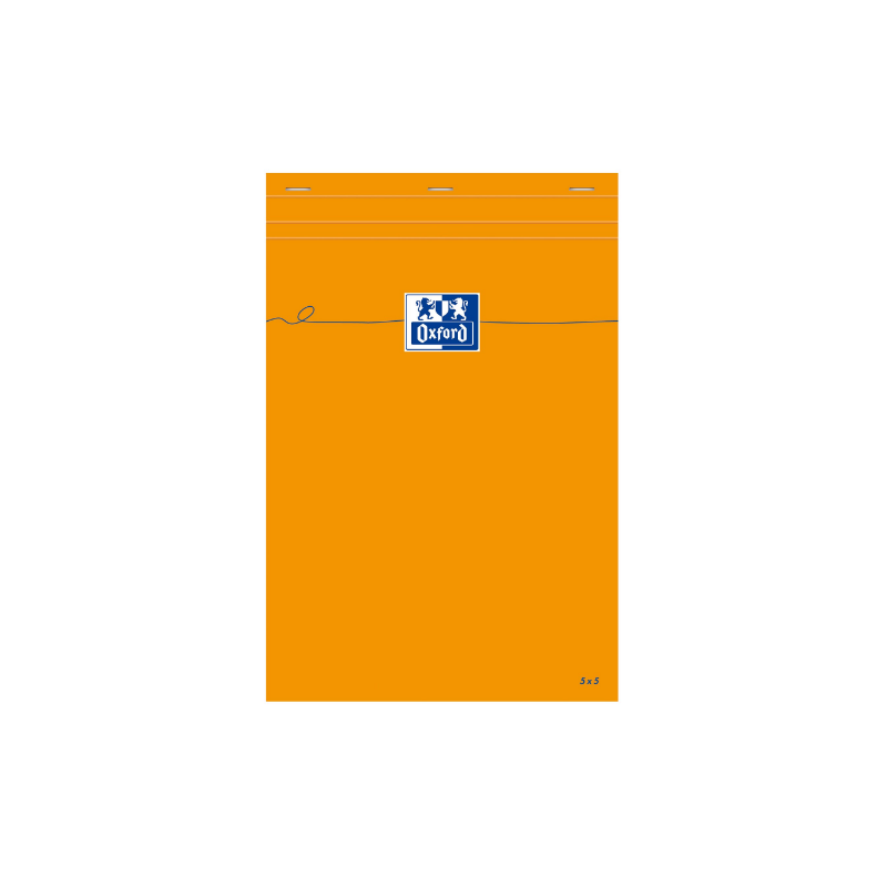 Bloc-notes Oxford office essentials a5 petits carreaux 5mm margés 100 pages  reliure spirale couverture carte coloris assortis sur